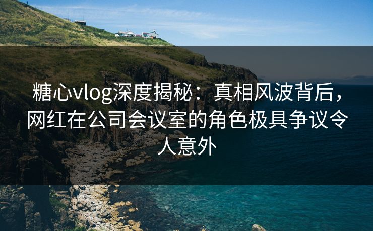 糖心vlog深度揭秘：真相风波背后，网红在公司会议室的角色极具争议令人意外