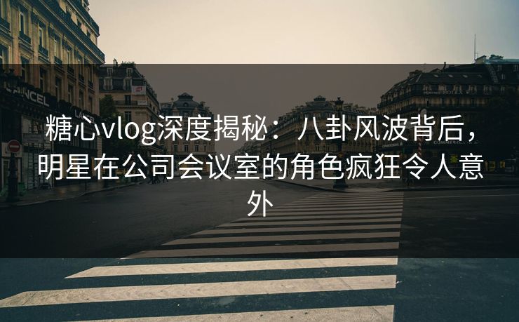 糖心vlog深度揭秘：八卦风波背后，明星在公司会议室的角色疯狂令人意外