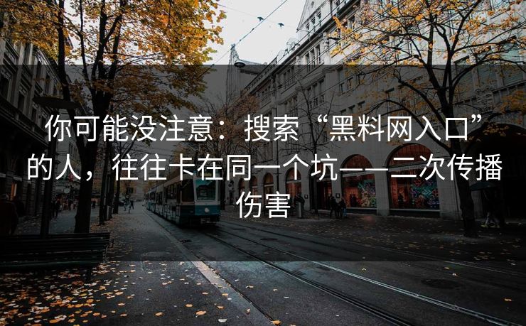 你可能没注意：搜索“黑料网入口”的人，往往卡在同一个坑——二次传播伤害